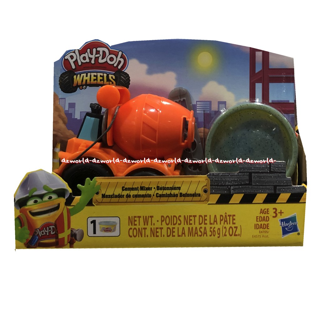 Play-Doh Wheels Cement Mixer Truck Mainan PlayDoh Mobil Truk Semen Mobil Molen Mobil Pengaduk Semen Orange Playdoh