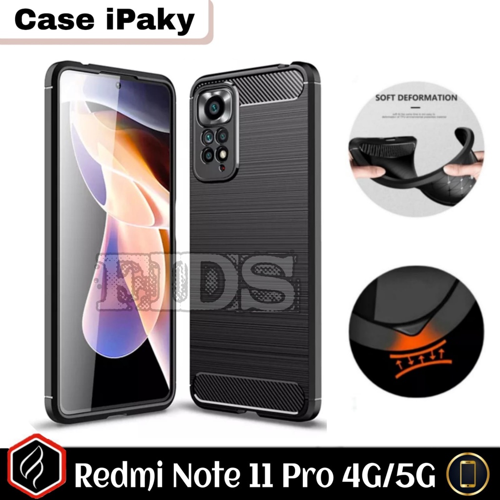 PROMO Soft Case XIAOMI REDMI NOTE 11 PRO 4G Case Ipaky Carbon Carbon Premium Softcase Rugged Armor Protek Camera For Redmi Note 11 Pro 5G