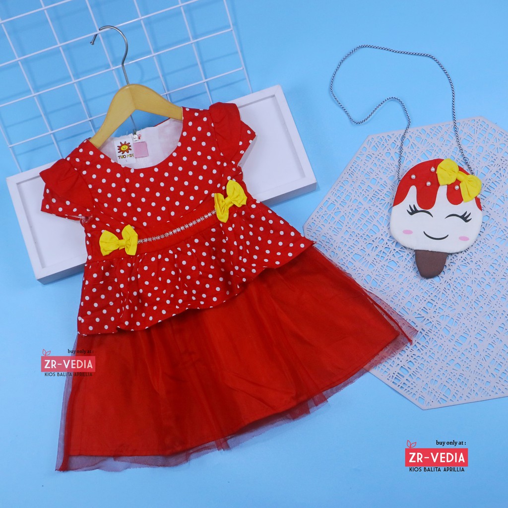 (GRATIS TAS) Dress Sakura 3-18 Bulan / SNI Baju Anak Bayi Perempuan EXPORT Quality Dres Branded Karakter