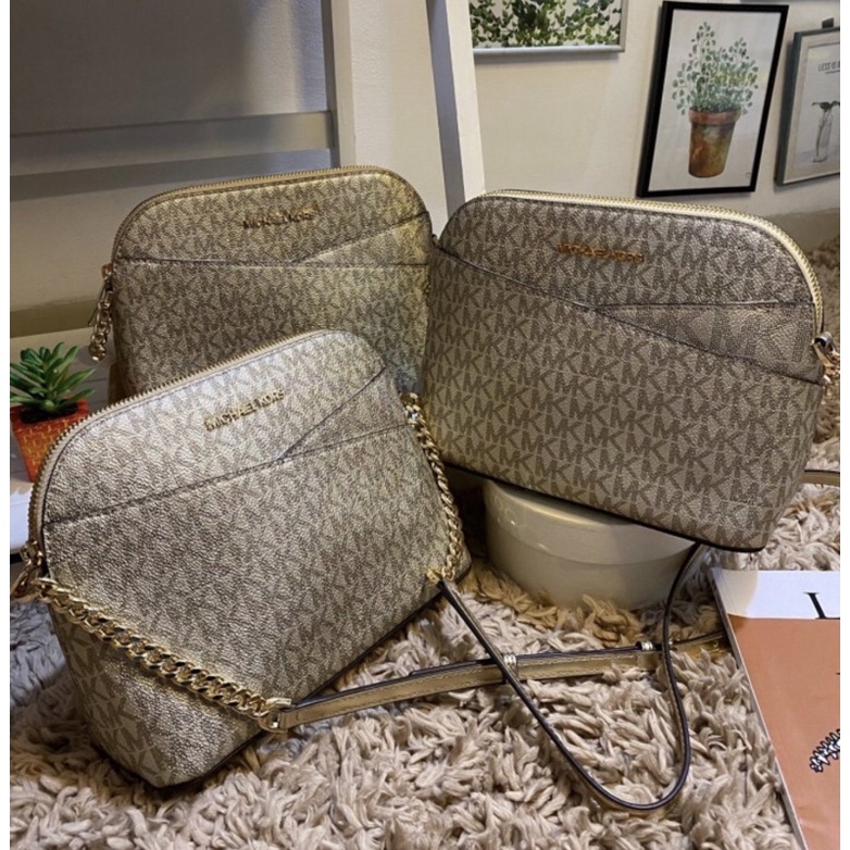 Michael Kors Jet set travel med dome crossbody Pale Gold