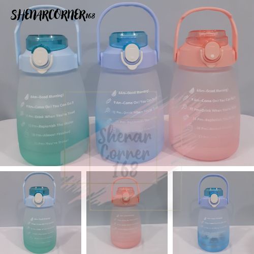 SHENAR BOTOL AIR MINUM ANAK 1.3 L FREE STIKER GEMOY GEMBUL GRADASI RAINBOW / BOTOL MINUM ANAK SEKOLAH TRANSPARAN 1300 ML/ BOTOL BENING VIRAL, SHENARCORNER168