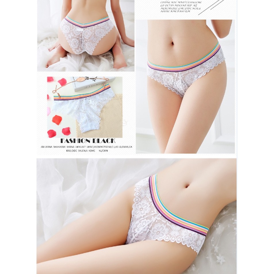 (COD) Celana Dalam Wanita G String Pola bunga Renda transparan Thong C072