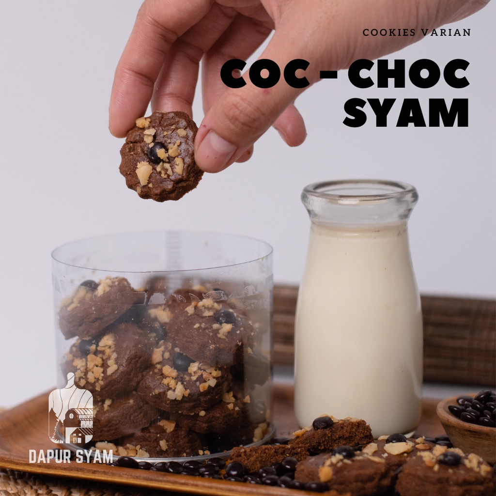 

Makanan snack kue biskuit cookies ringan kering kelapa coklat - COC-CHOC SYAM