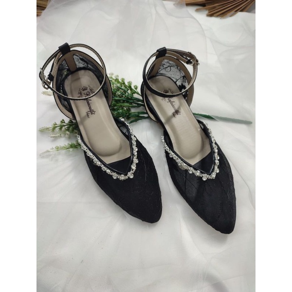 flatshoes  azwina hitam sepatu wanita