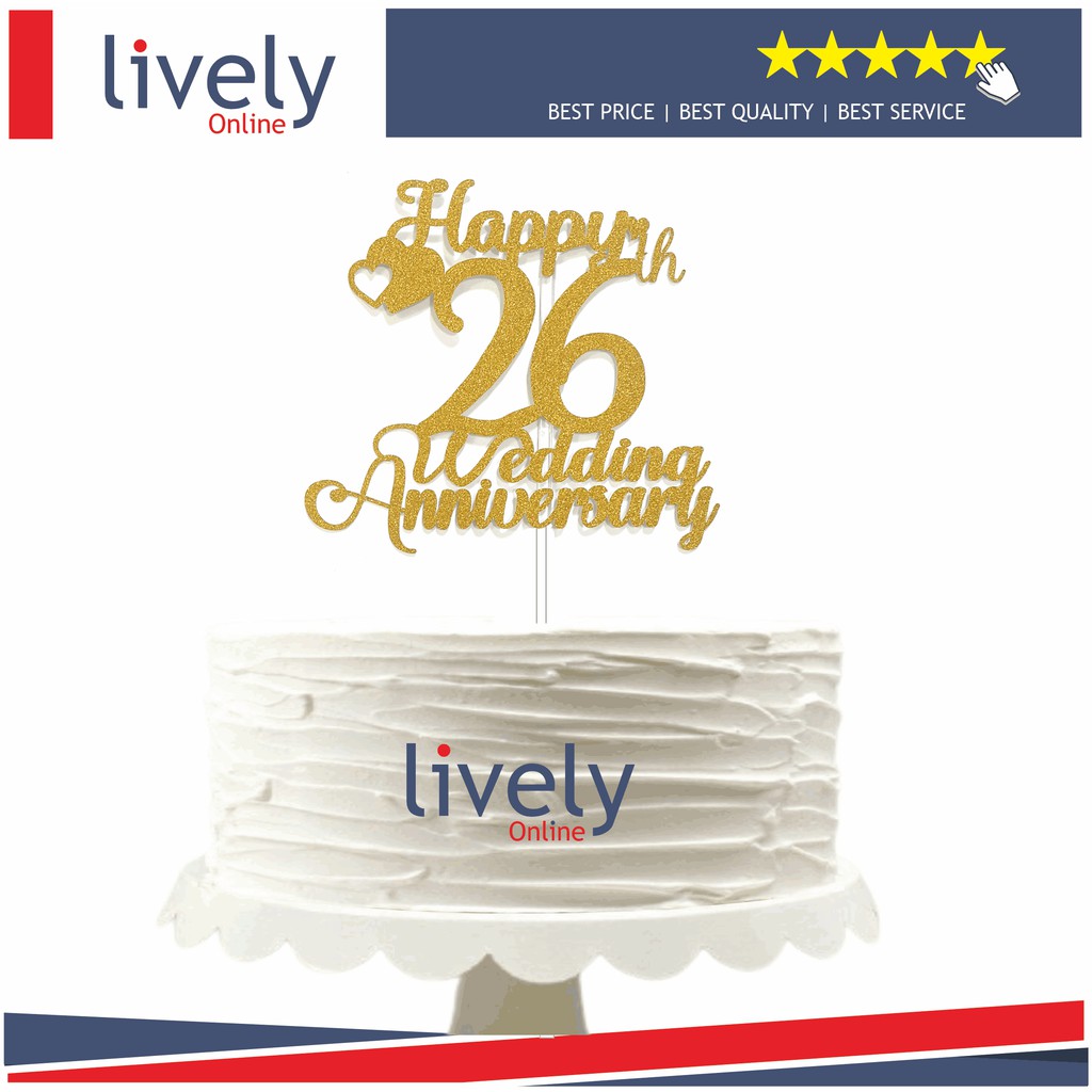 CUSTOM NAMA CAKE TOPPER CUTTING HIASAN KUE WEDDING ANNIVERSARY 4 BARIS