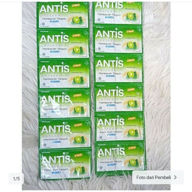 Antis Hand sanitizer sachet gel 1 renceng