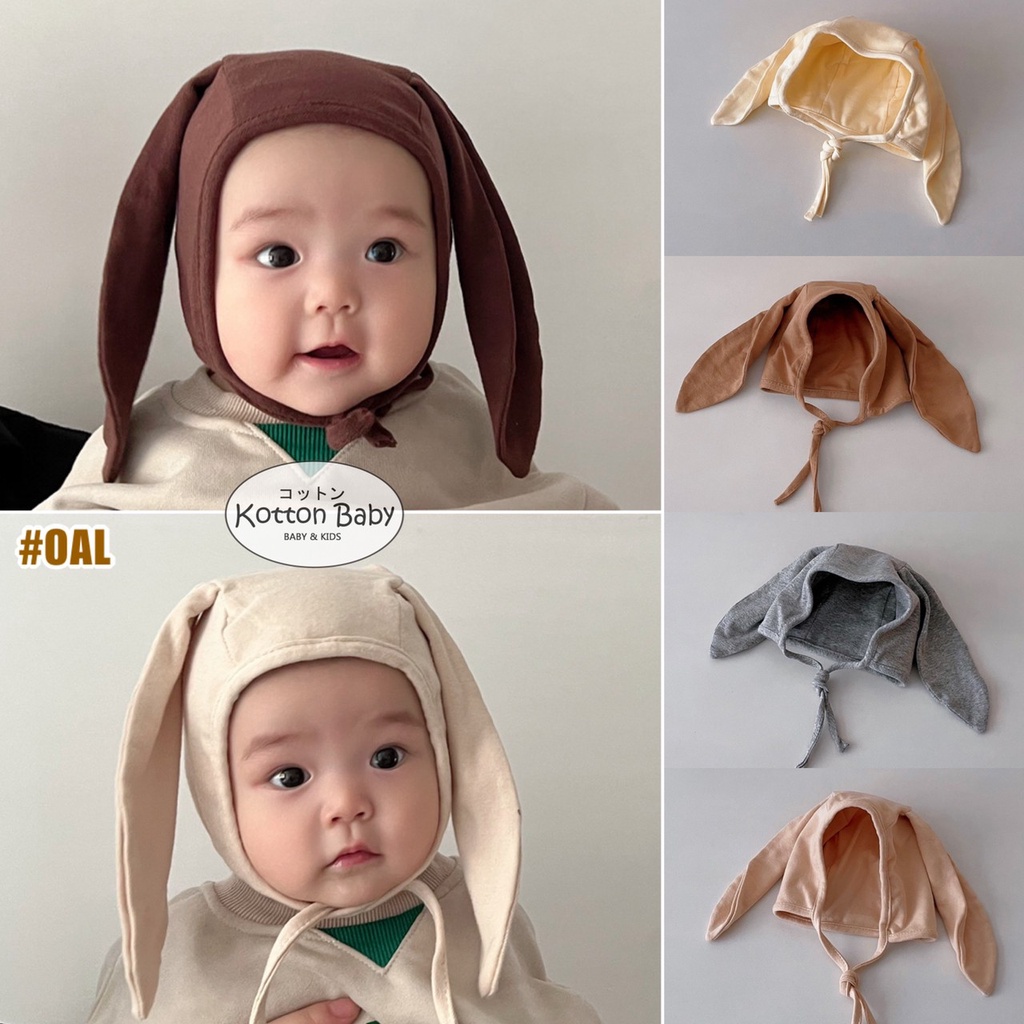 0-2 thn || Topi Bonnet Polos Bayi Newborn Anak Baby Emen Anak Impor Catalog OIMG OAL