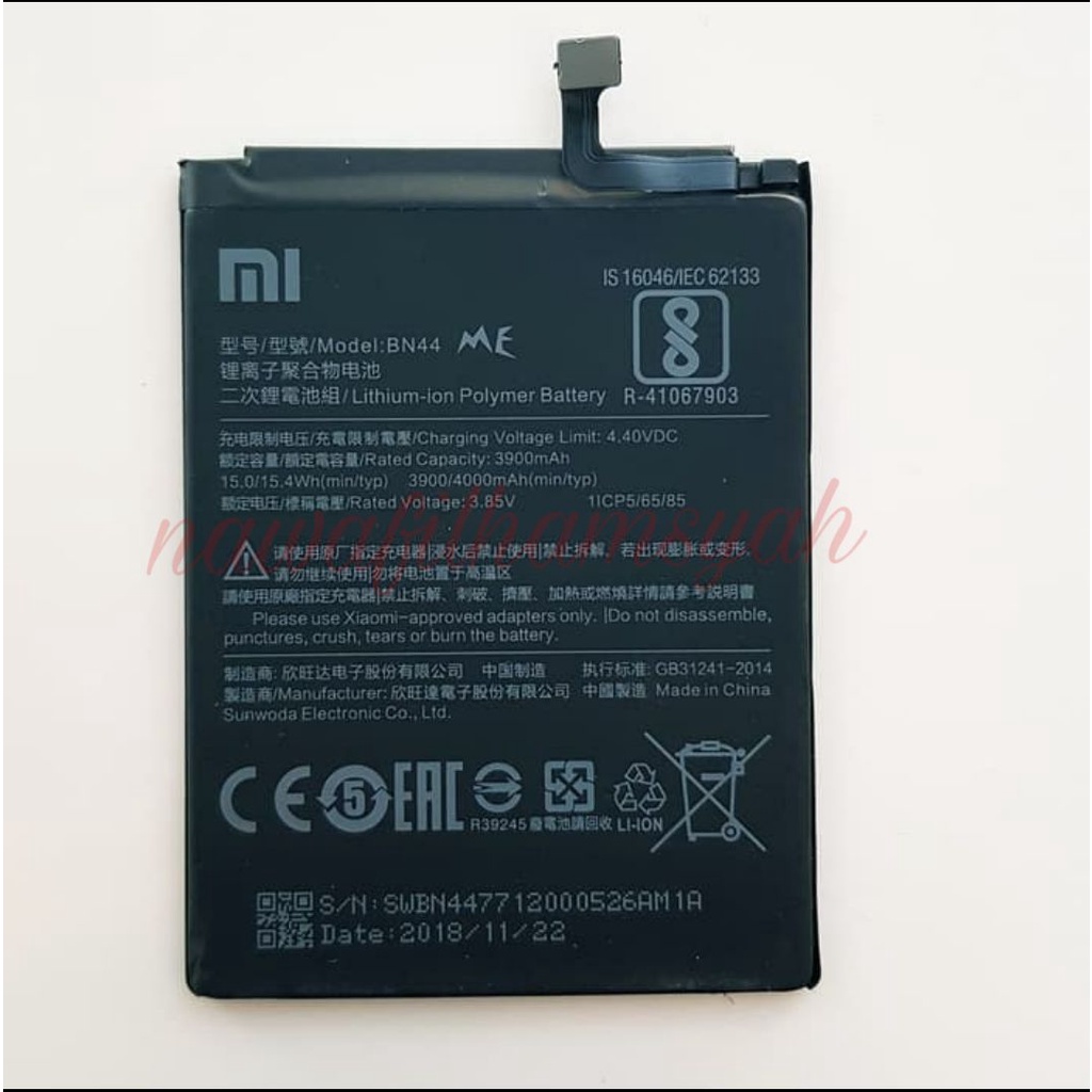 Baterai Xiaomi Redmi 5 plus Original BN44 Batre Batrai Xiaumi Xiomi 5+