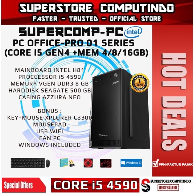 PC Rakitan Office Core i5-RAM 4/8/16GB-PRO 01 Series-Siap Pakai