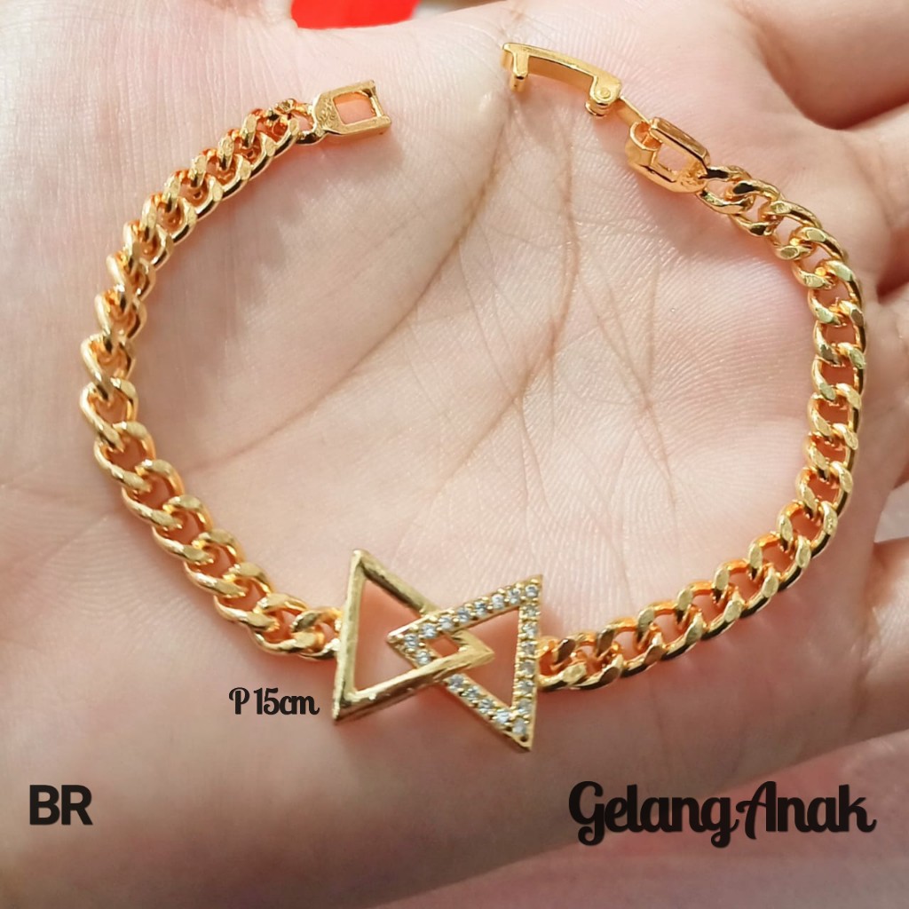 Gelang Anak TITANIUM Rantai Mata Varian Model Perhiasan Anak ABG cantik (COD)