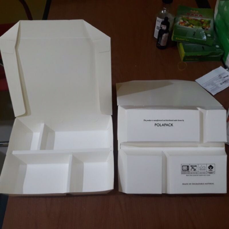 Lunch Box Sekat 4 Putih |Partisi Bento Sekat 4 Warna Putih