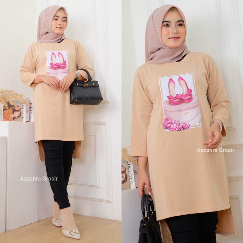 Gift Tunik - Tunik Jumbo Babyterry Spandex Print DTS LD110 Oversize Tangan 7/8 / 366-6933