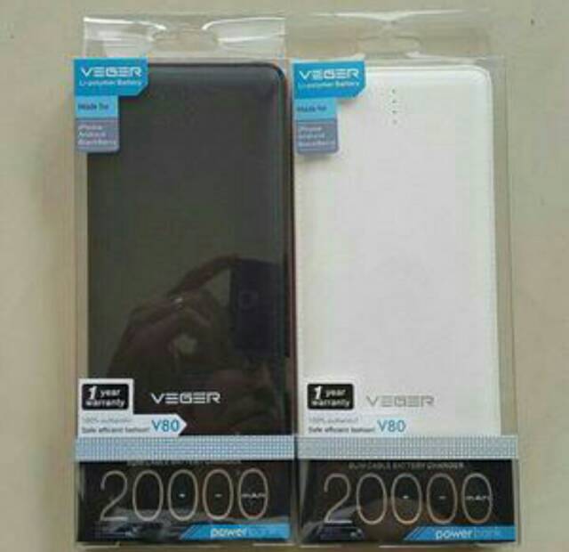 POWER BANK VEGER ORIGINAL 20000MAH POWERBANK