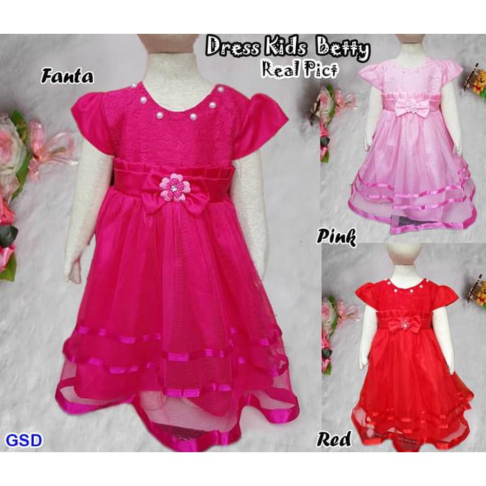 Dress Kids Bety/Terusan Brukat Anak/Dress Brukat Anak/Gaun Brukat Anak