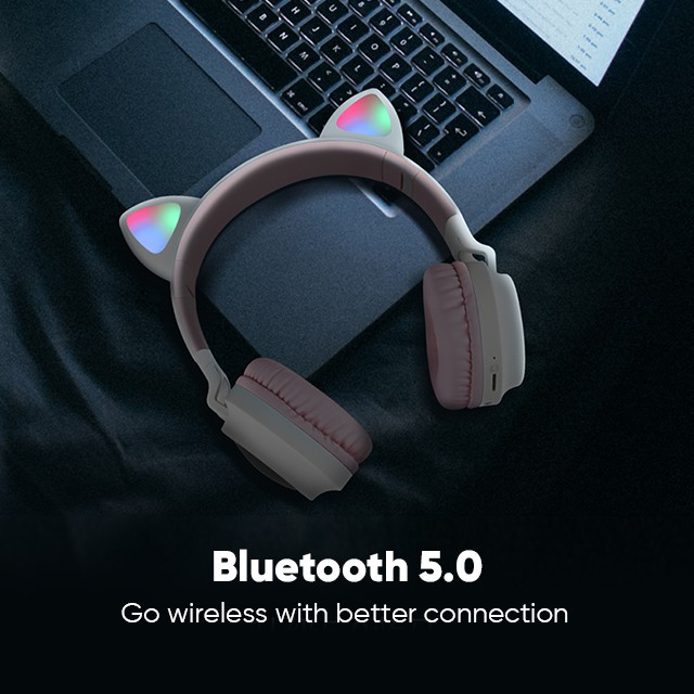 Bepop Headset Bluetooth 5 0 Wireless Bass Earphone Gaming LED Light