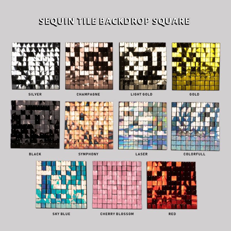 SEQUIN TILE BACKDROP WALL PANEL SQUARE