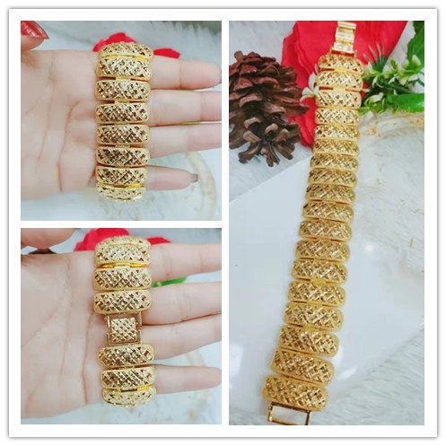 Gelang Xuping Lapis Emas 24K Perhiasan Fashion F44-47 (lebar 25mm)