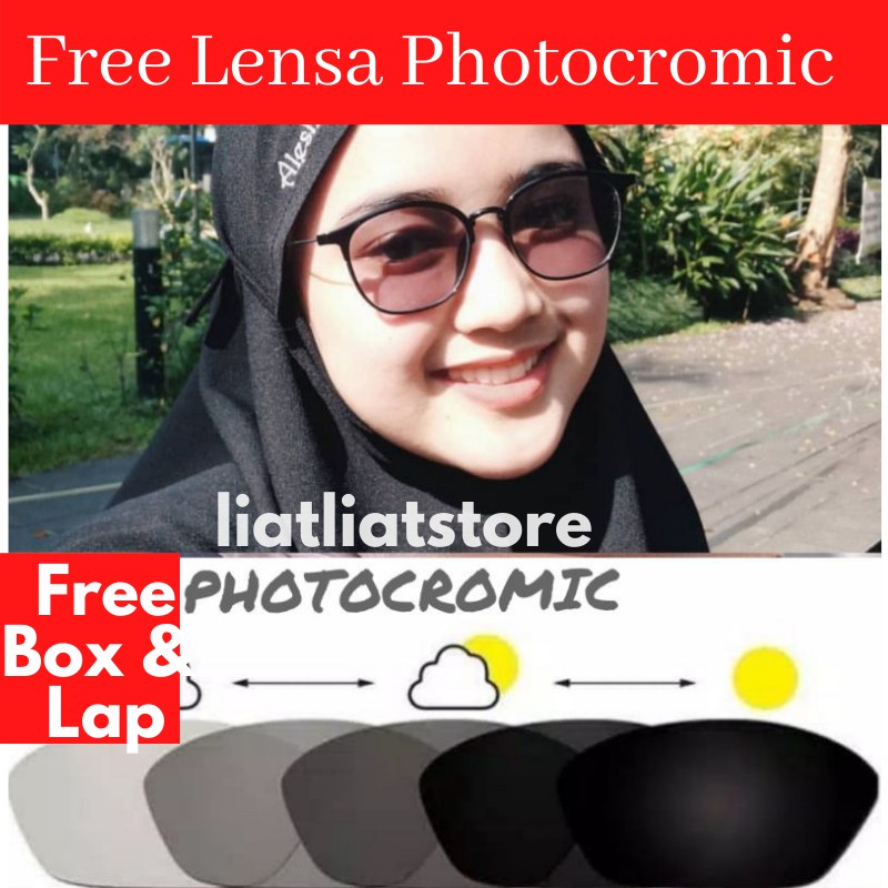 COD - KACAMATA FASHION WANITA PHOTOCROMIC KACAMATA ANTI RADIASI UV KACA MATA BULAT OVAL 2124
