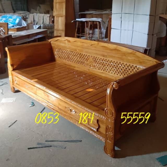 Bangku Kursi Teras Bale Bale Risban Jati Jepara Daybed Sofabed Minimalis