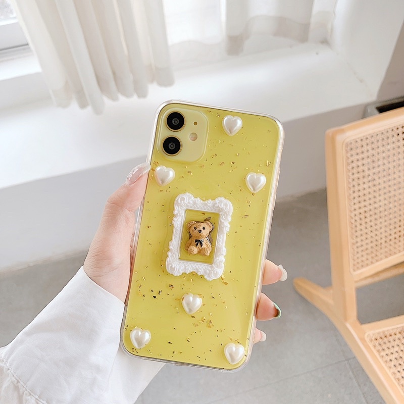 Bear 3D Case Samsung A22 A72 A52 XIAOMI REDMI NOTE 5 6 7 8 9 10 Pro Xiaomi Realme Vivo V21 Oppo A16