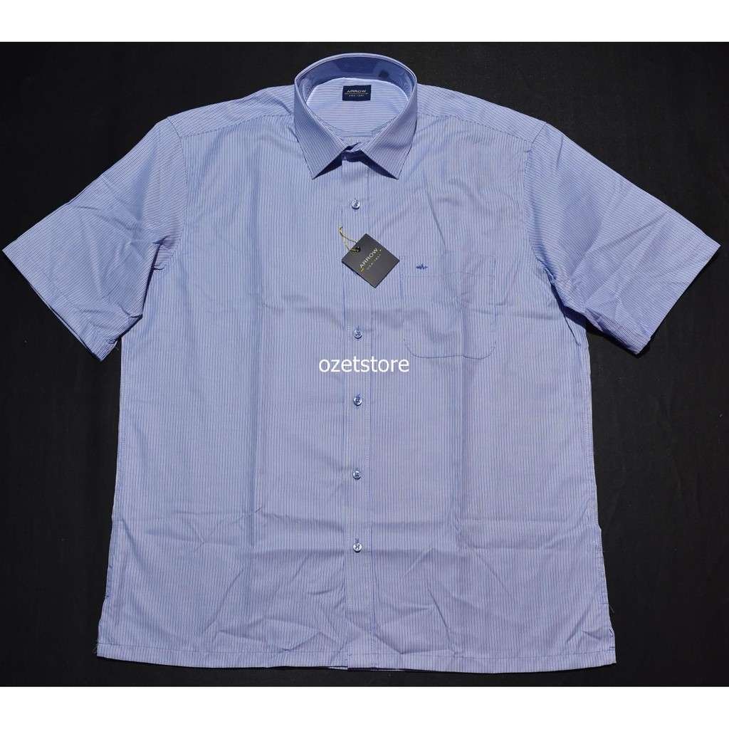 Kemeja Pria Formal Lengan Pendek ARROW Biru Salur Reguler CF15 ORI