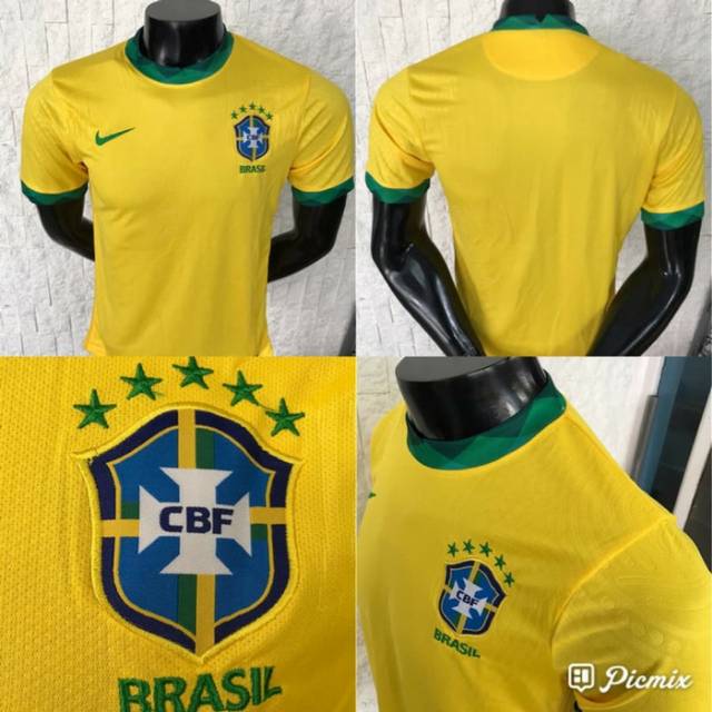 JERSEY BOLA BRAZIL HOME OFFICIAL 2020-2021 GRADE ORI IMPORT