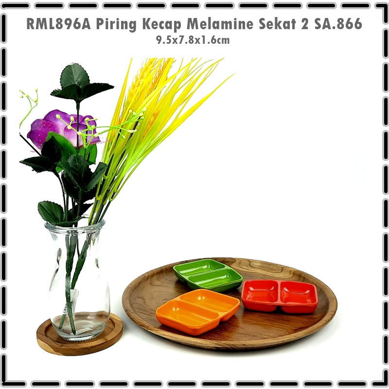 RML896A Piring Kecap/Tempat Saos Melamine Sekat 2 SA.866