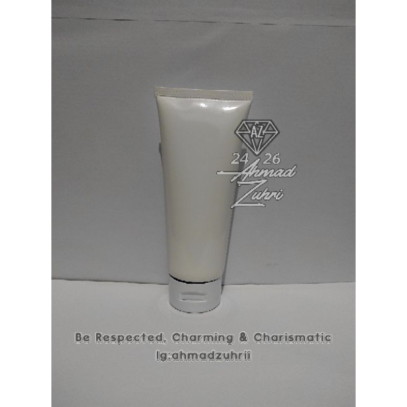 Tube 100ml Gemuk Putih Clear Hitam Tutup Fliptop - Tube Kosong 100ml Putih Bening Hitam Model Gemuk 
