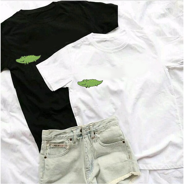 MYSTIQUE.ID-BAJU KAOS COUPLE ALIGATOR T-SHIRT LUCU DAN AESTHETIC