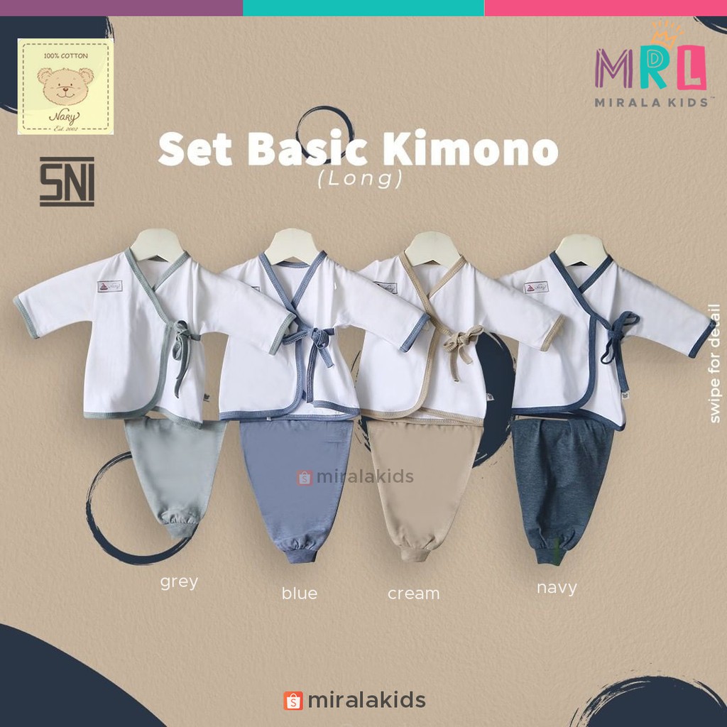 Promo Nary Kimono Bayi dan Celana - Setelan Kimono Lengan Panjang seri Denim SNI