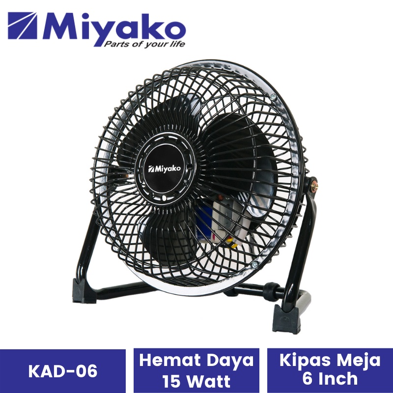 Kipas Angin Meja Miyako KAD-06 | Kipas Mini Duduk Desk Fan Listrik KAD06 6 Inci 15 Watt