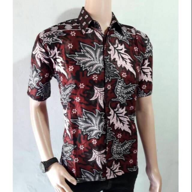 DISTRO Batik HRB026 FASHION Kemeja formal Pende Pekalongan Padi M L Xl Sogan Tulis Halus Kemeja CAP