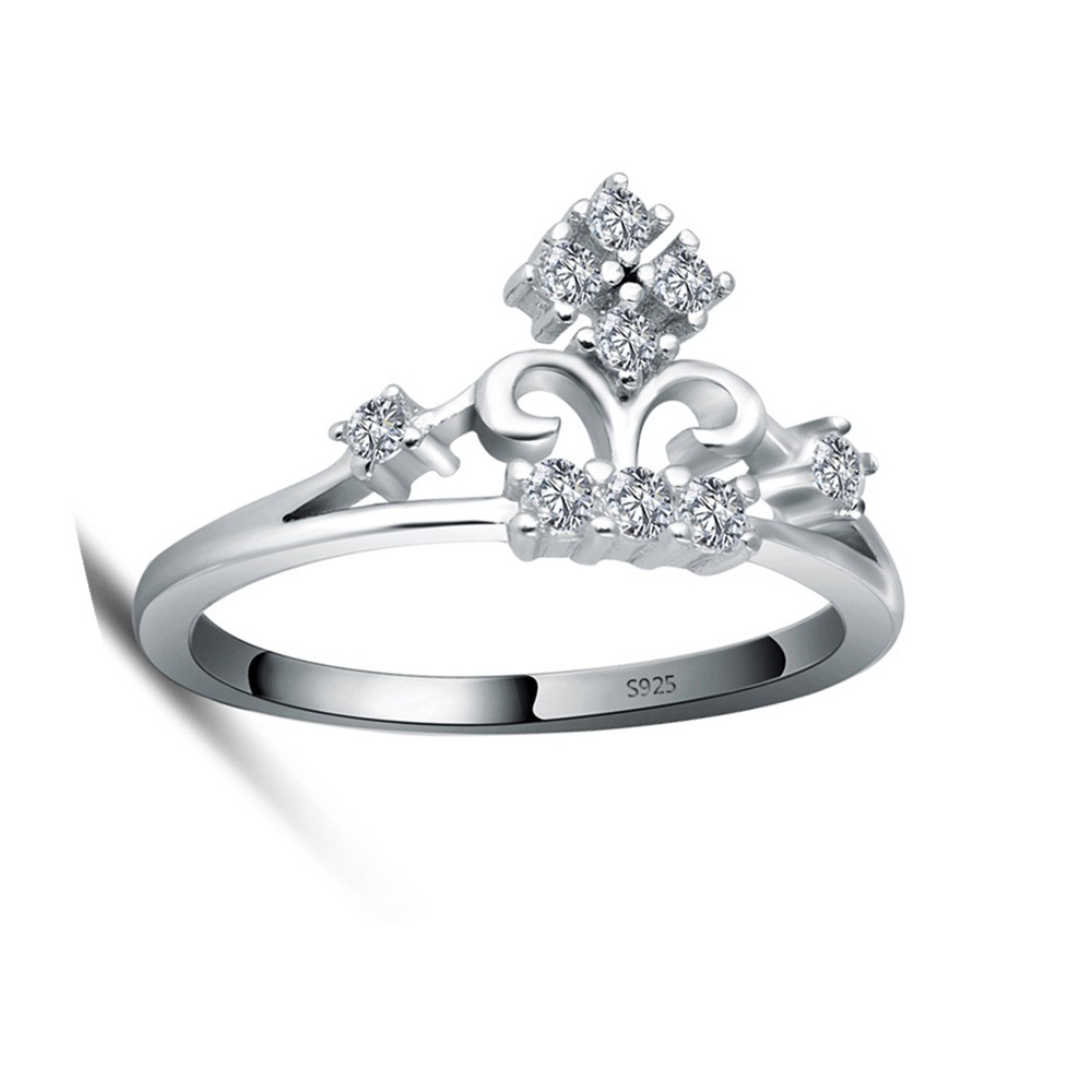 Cincin Perak Wanita Pria Couple Asli S 925 Lapis Rhodium Cocok Kawin Nikah tunangan hadiah RS057