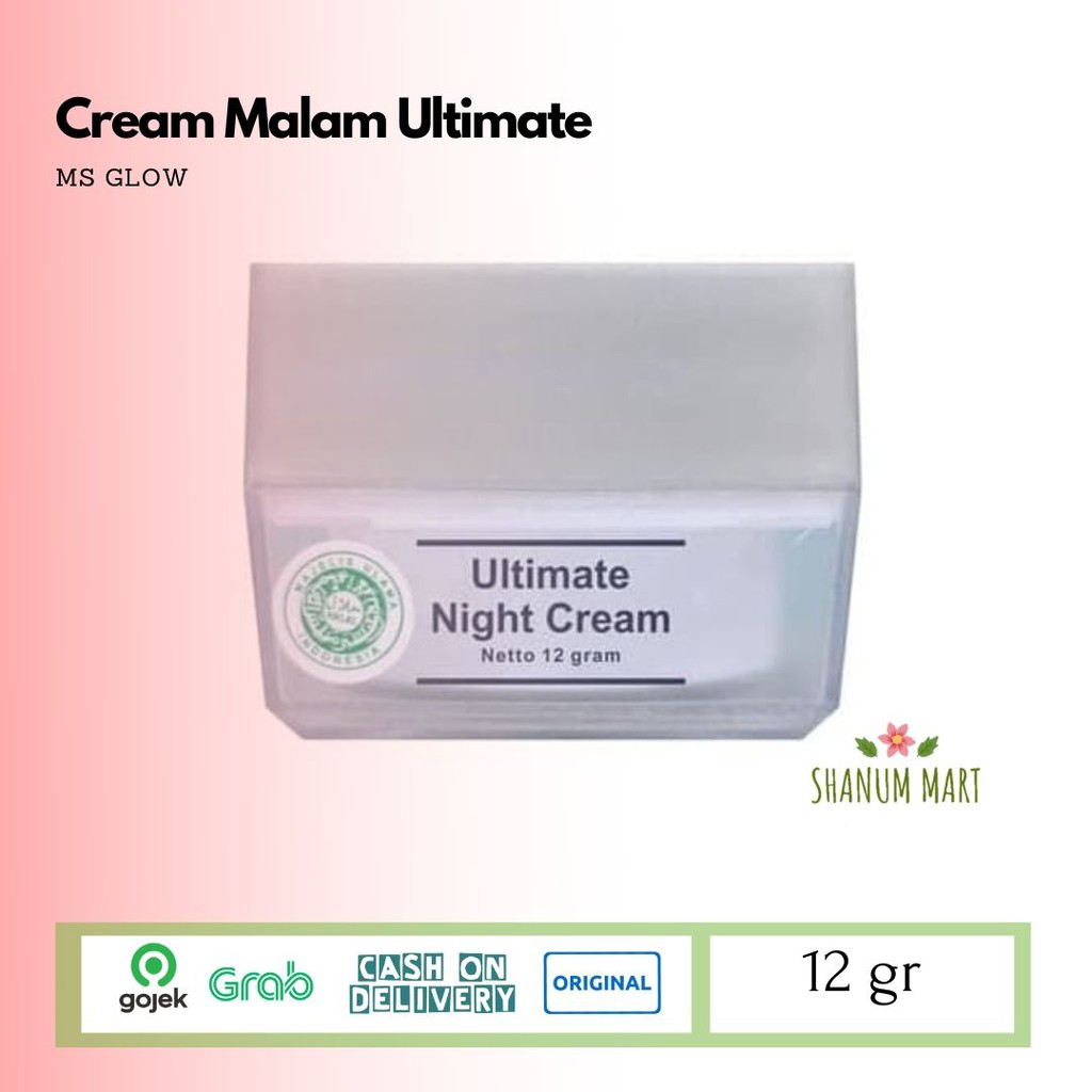 MS GLOW ULTIMATE NIGHT CREAM ORIGINAL - MS GLOW CREAM MALAM ULTIMATE FLEK HITAM