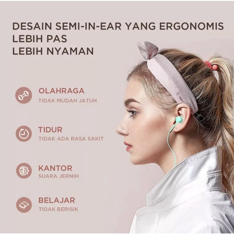 HEADSET MINISO KABEL EAEBUDS IN EAR HEADPHONE KLASIK ORIGINAL MINISO