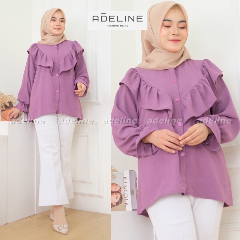 Verlita Top - Blouse Crinkle LD116 Oversize Atasan Crinkle Blouse airflow Jumbo / 386-6985