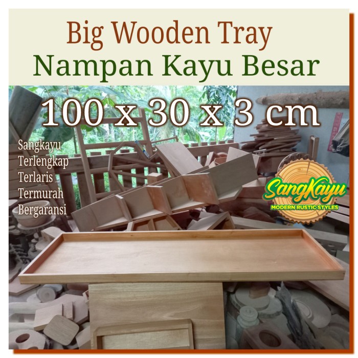 Nampan kayu besar 100x30x3 cm Big wooden tray kotak seserahan besar