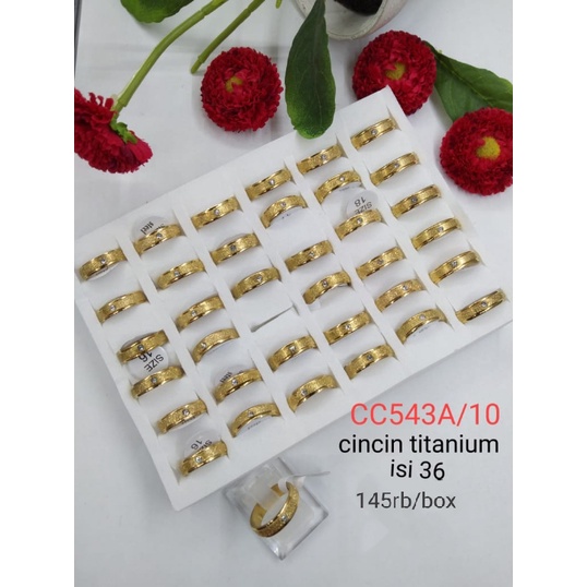 GROSIR CINCIN TITANIUM!!!! motif pasir emas anti luntur selamanya 1 BOX ISI 36 PCS pria dan wanita