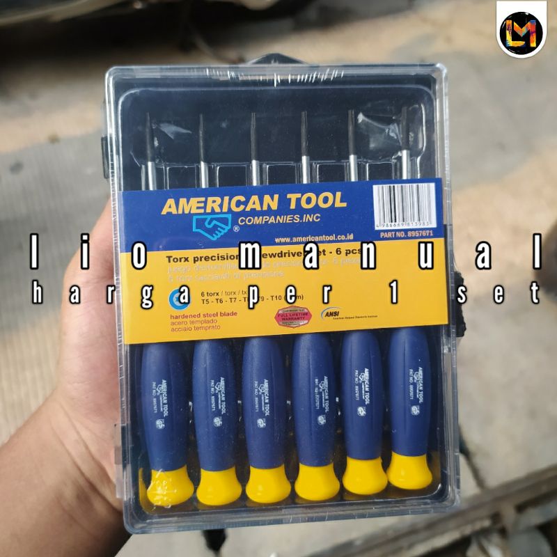 Obeng Hp Set 6 pcs AMERICAN TOOL set no 8957671 Obeng Set Bintang 6 pcs Torx Precision Screwdriver