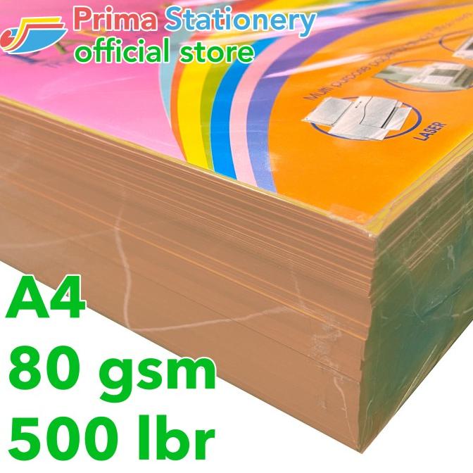 

Paperfine Kertas Hvs Warna A4 It 150 Peach Rim Isi 500 Lbr [Tc]