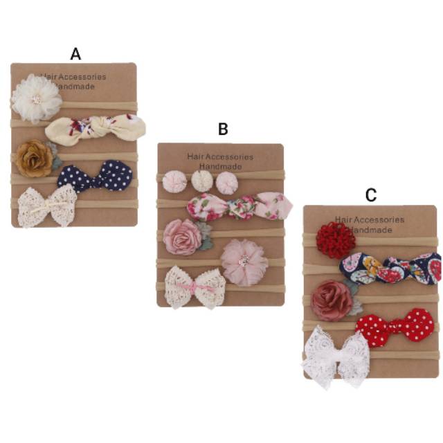 BSET1 - Bandana Set Bayi Nylon 5in1