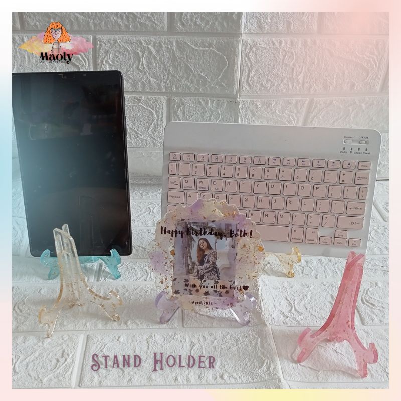 Stand Holder Pajangan HP Cermin piring Pigura Foto Dekorasi Rumah Aestethic Resin