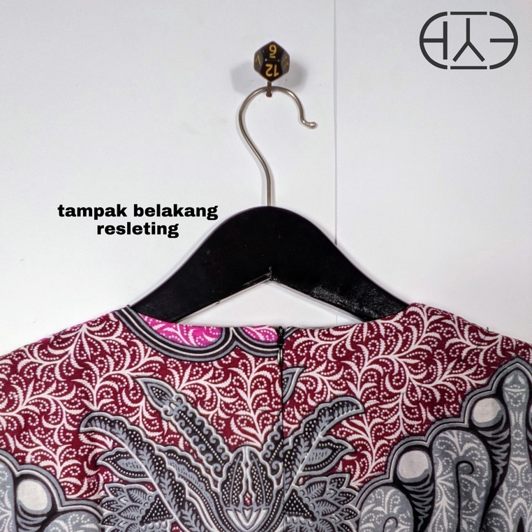 Blouse Atasan Batik wanita Modern Kantoran Lengan 3/4  Retro Bahan Katun Halus Adem HKM