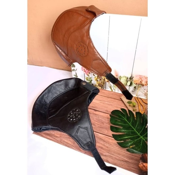 Topi Pria Topi Kulit Topi Motor Topi pilot topi snoopy