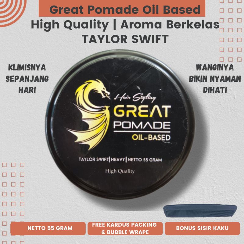 2 in 1 Great Pomade Oil Based High Quality Aroma Parfum Eropa Bonus Sisir Minimal Order 20 Pcs Harga Grosir