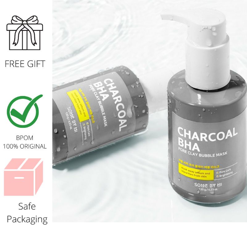 [BPOM] Some By Mi Charcoal BHA Pore Clay Bubble Mask Cleanser SOMEBYMI SOMEBYME SOME BY ME PEMBERSIH