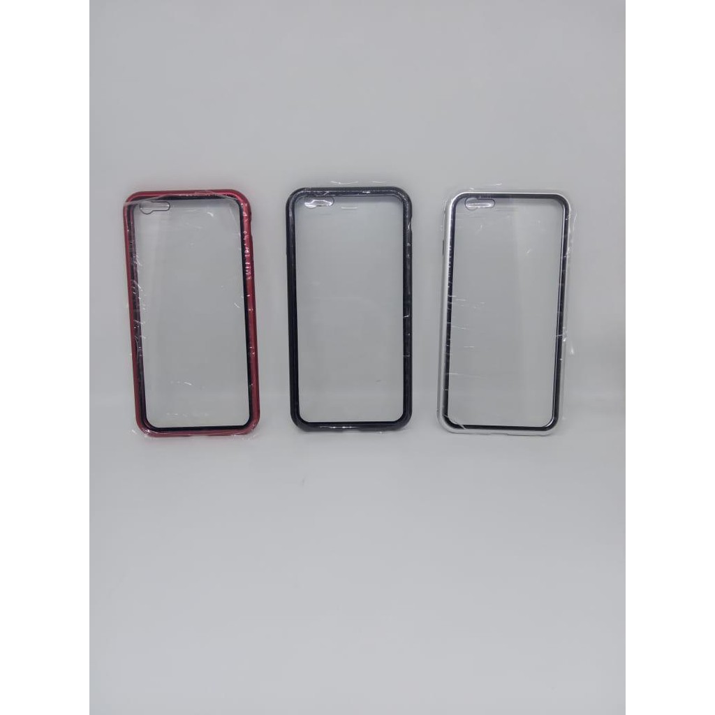 Depan belakang glass premium magnetic glass full cover 360 iphone 6+