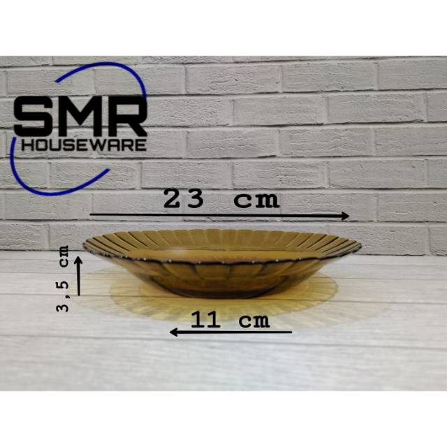 ( 6 PCS ) PIRING KACA COKLAT UKURAN 9 INCH PIRING BBC COKLAT ( 6 PCS )