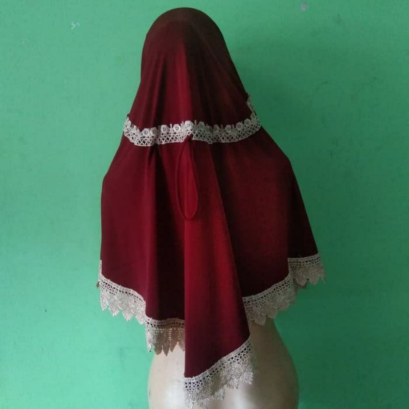 JILBAB INSTAN SERUT BELAKANG RENDA