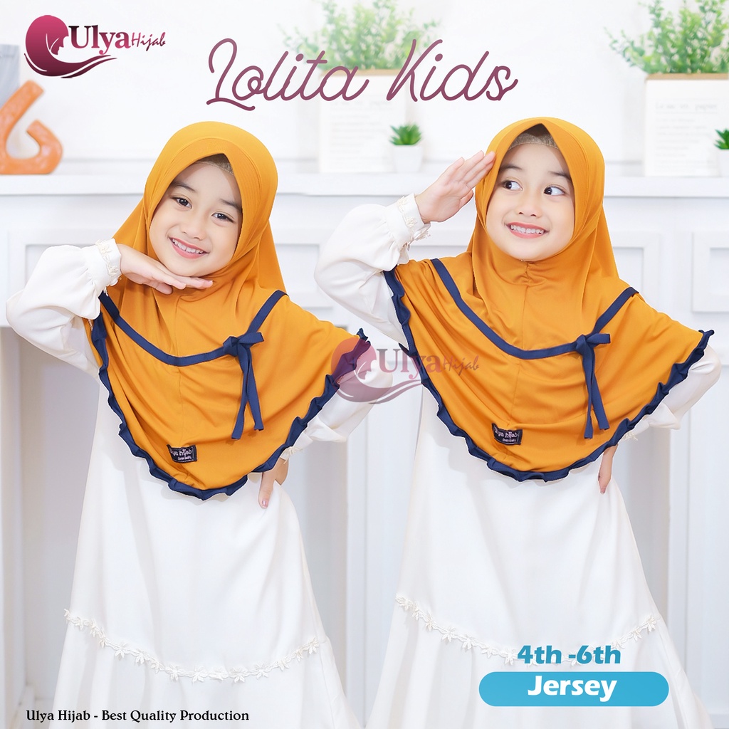 Hijab Anak - Jilbab Anak Lolita kids mat Jersey Untuk Anak 4th Sampai 6th Brand Ori Ulya Hijab